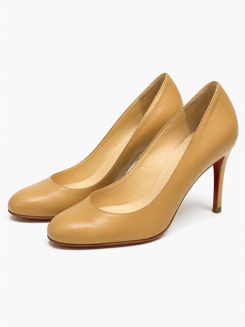 Christian Louboutin Simple Pump 100 Kid Leather Beige Pumps Size 39.5 Shoes